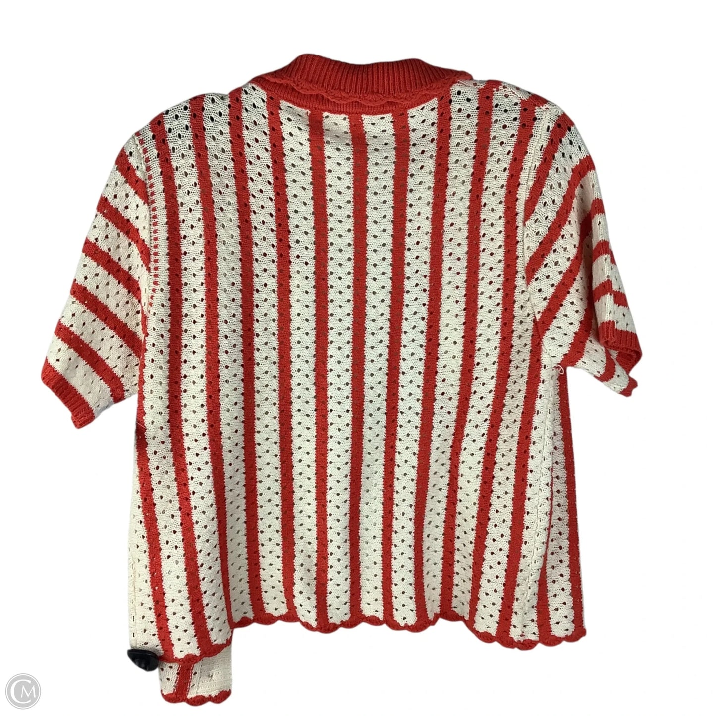 Sweater Short Sleeve By Heartloom In Striped Pattern, Size: L