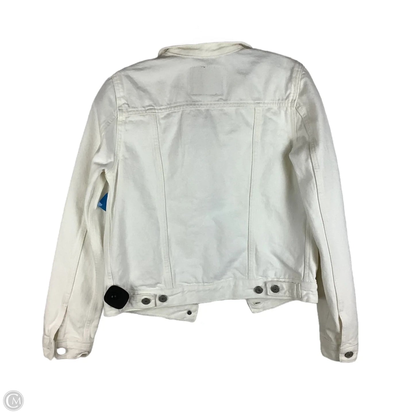 Jacket Denim By Levis In White Denim, Size: S