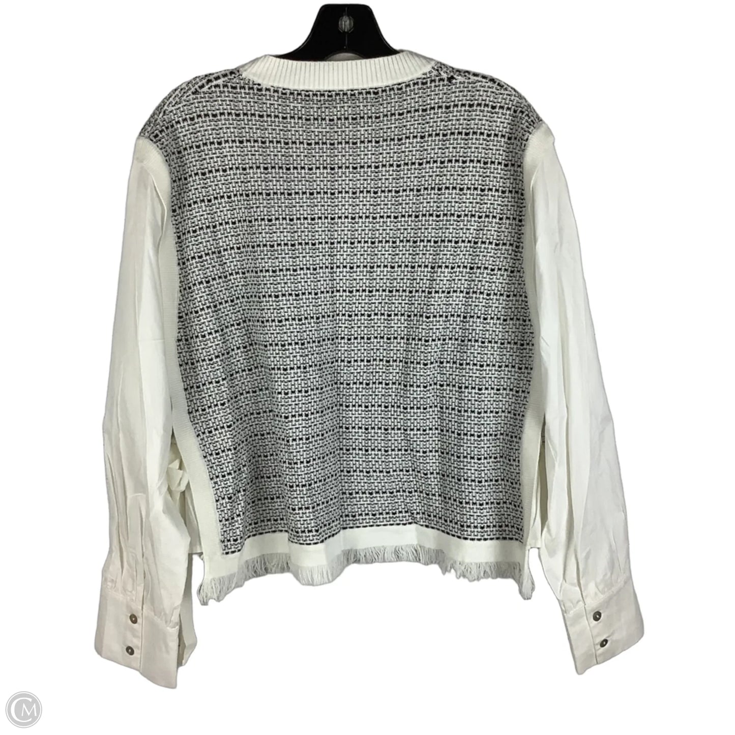 Top Long Sleeve By Pinch In Grey & White, Size: Xl