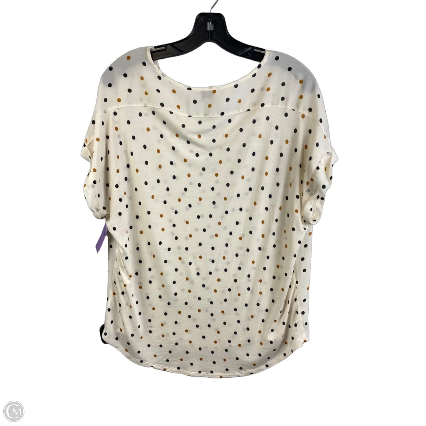 Top Short Sleeve By Loft In Polkadot Pattern, Size: L