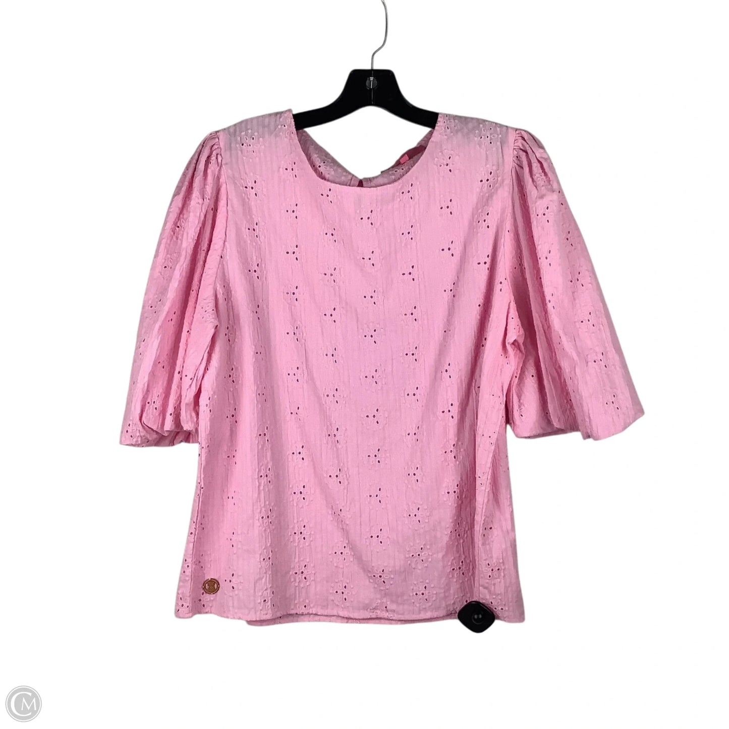 Top Short Sleeve By Simply Southern In Pink, Size: M