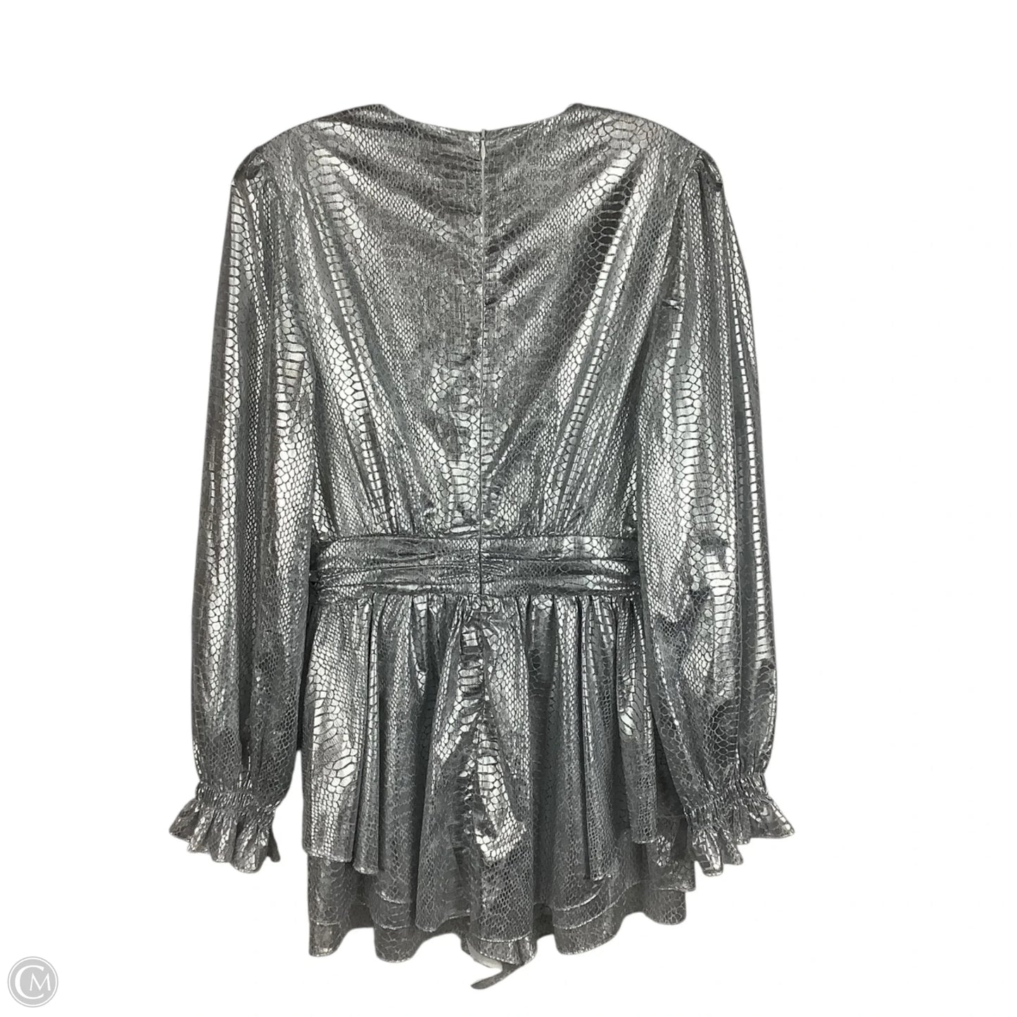 Romper Party Short By Endless Rose In Silver, Size: S