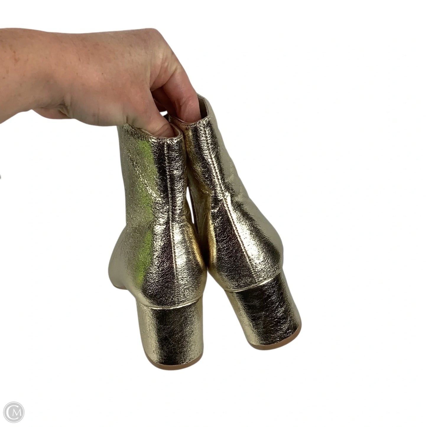 Boots Ankle Heels By Sugar In Gold, Size: 9