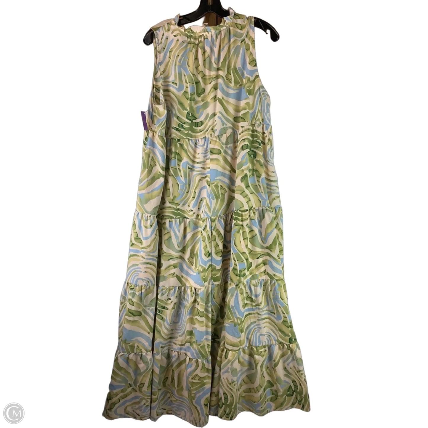 Dress Casual Maxi By Entro In Blue & Green, Size: L
