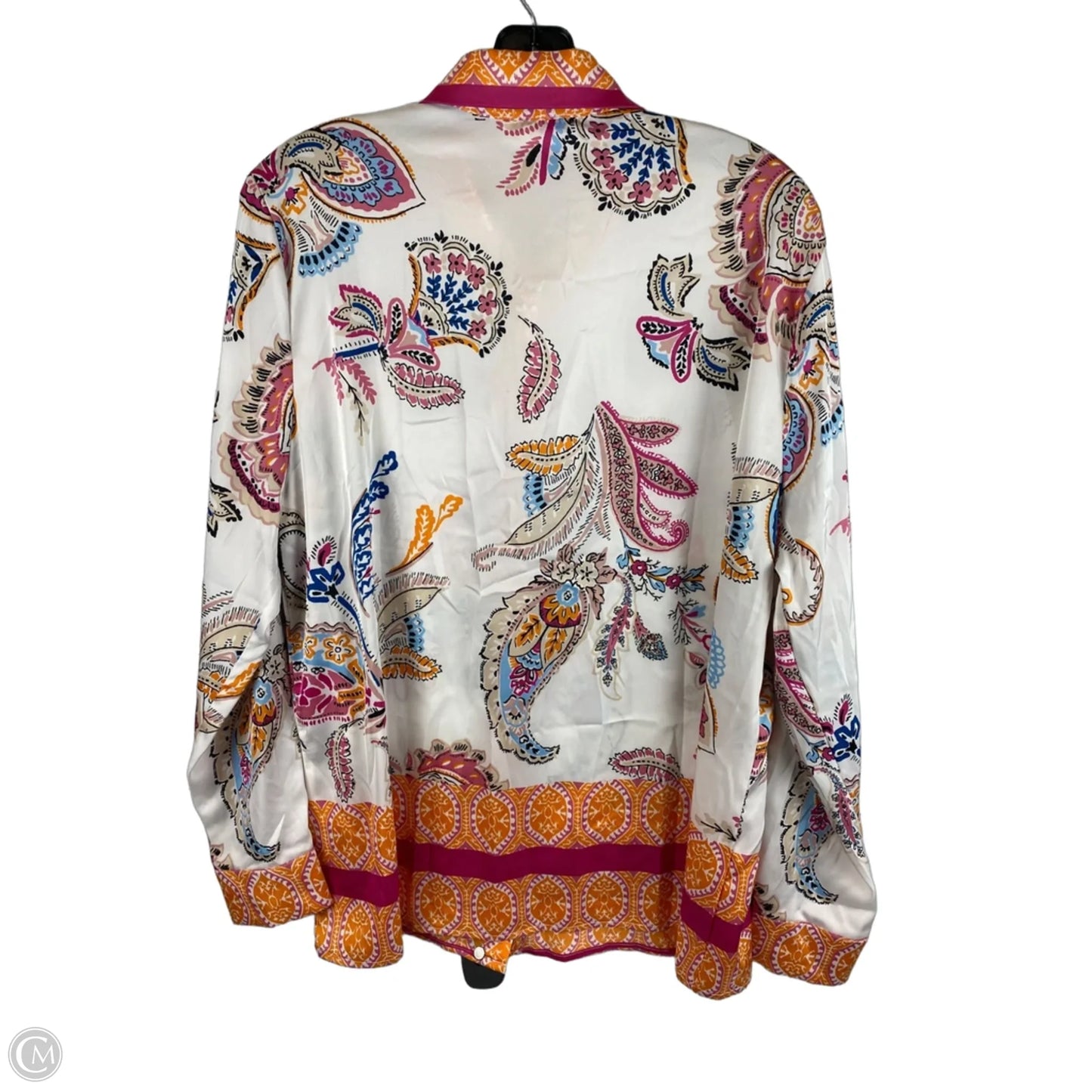 Top Long Sleeve By Tamara H In Orange & Pink, Size: Xl