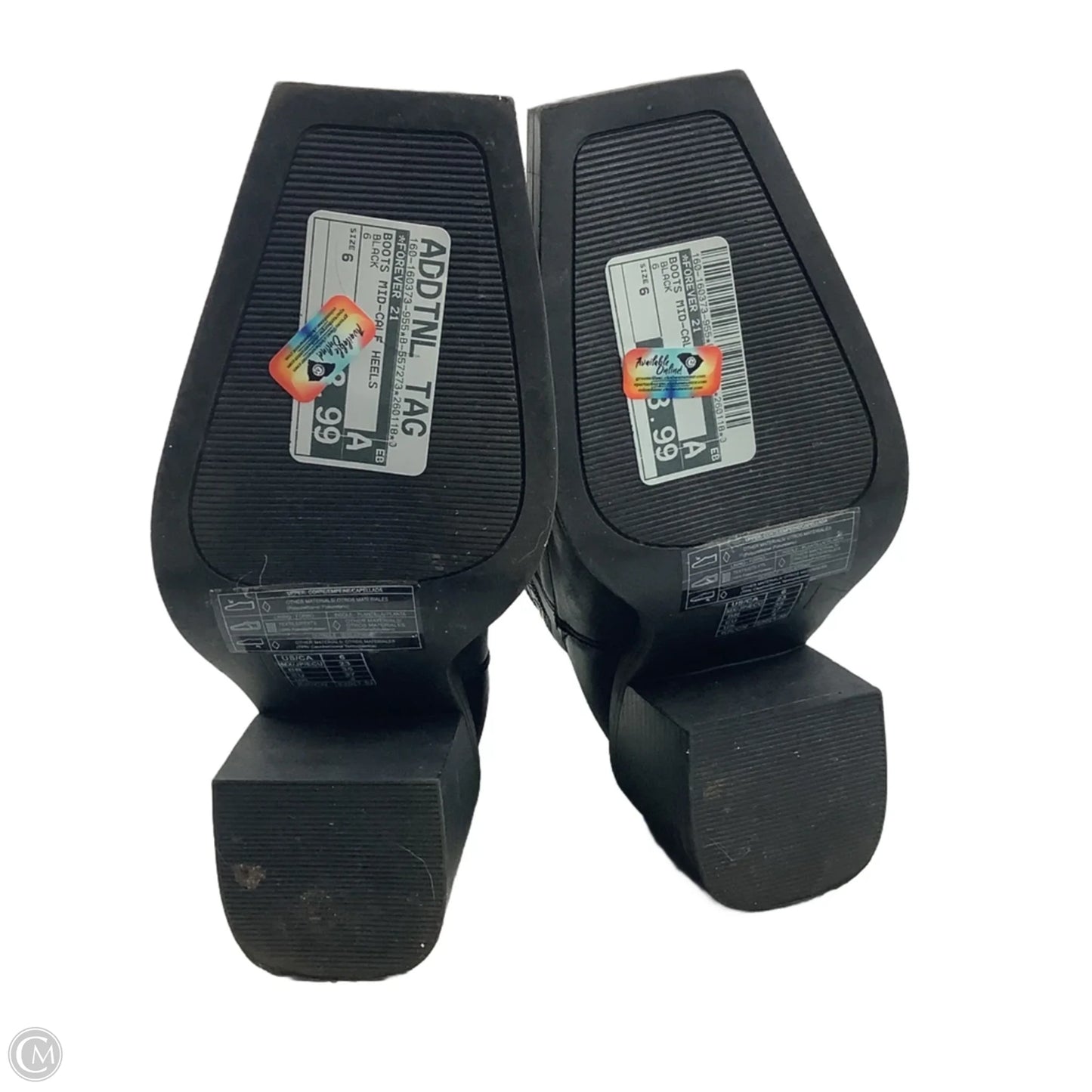 Boots Mid-calf Heels By Forever 21 In Black, Size: 6