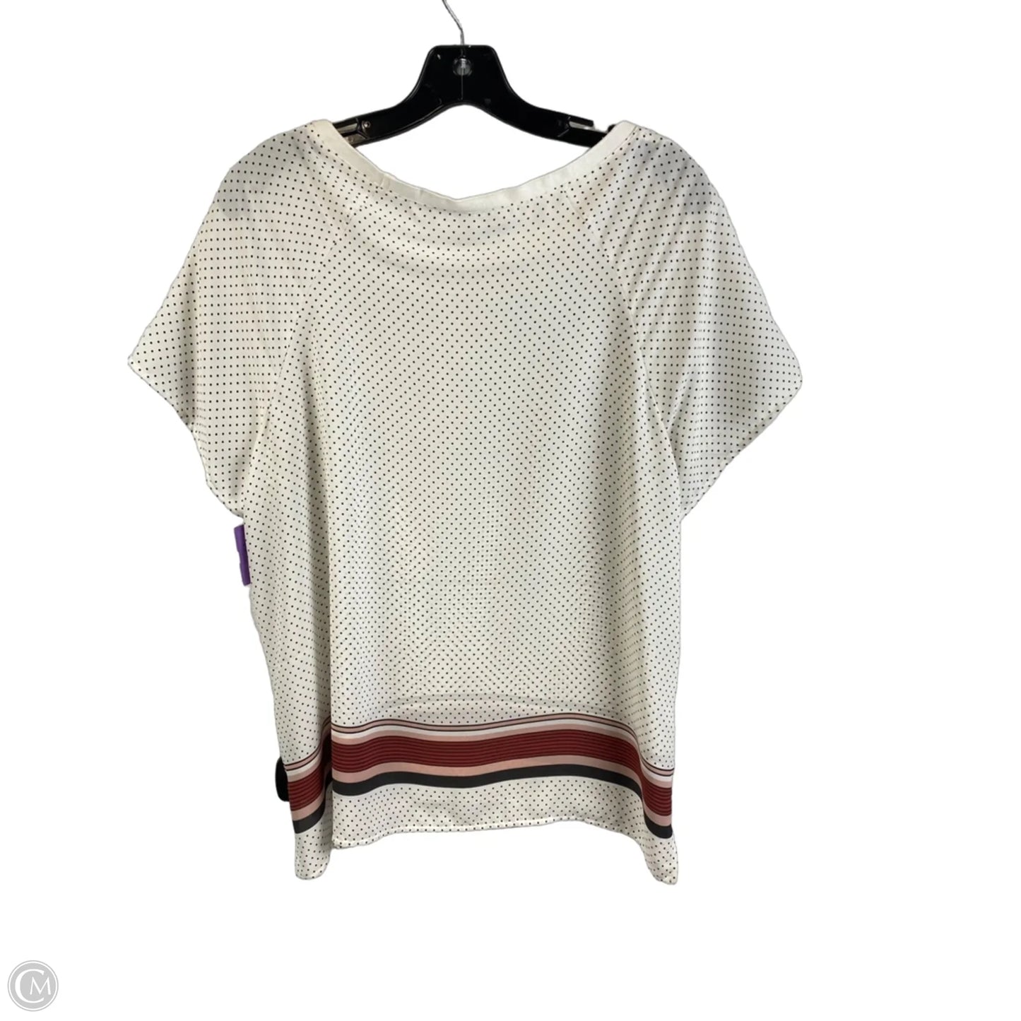Top Short Sleeve By Loft In Polkadot Pattern, Size: L