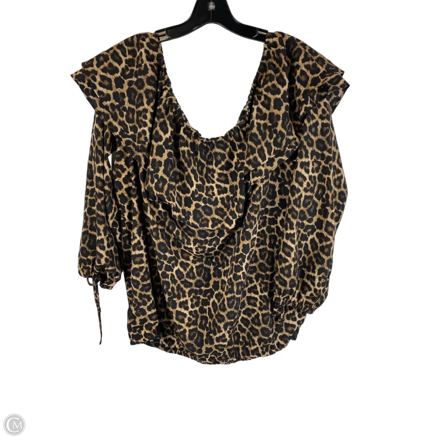 Top 3/4 Sleeve By Michael By Michael Kors In Animal Print, Size: 2x