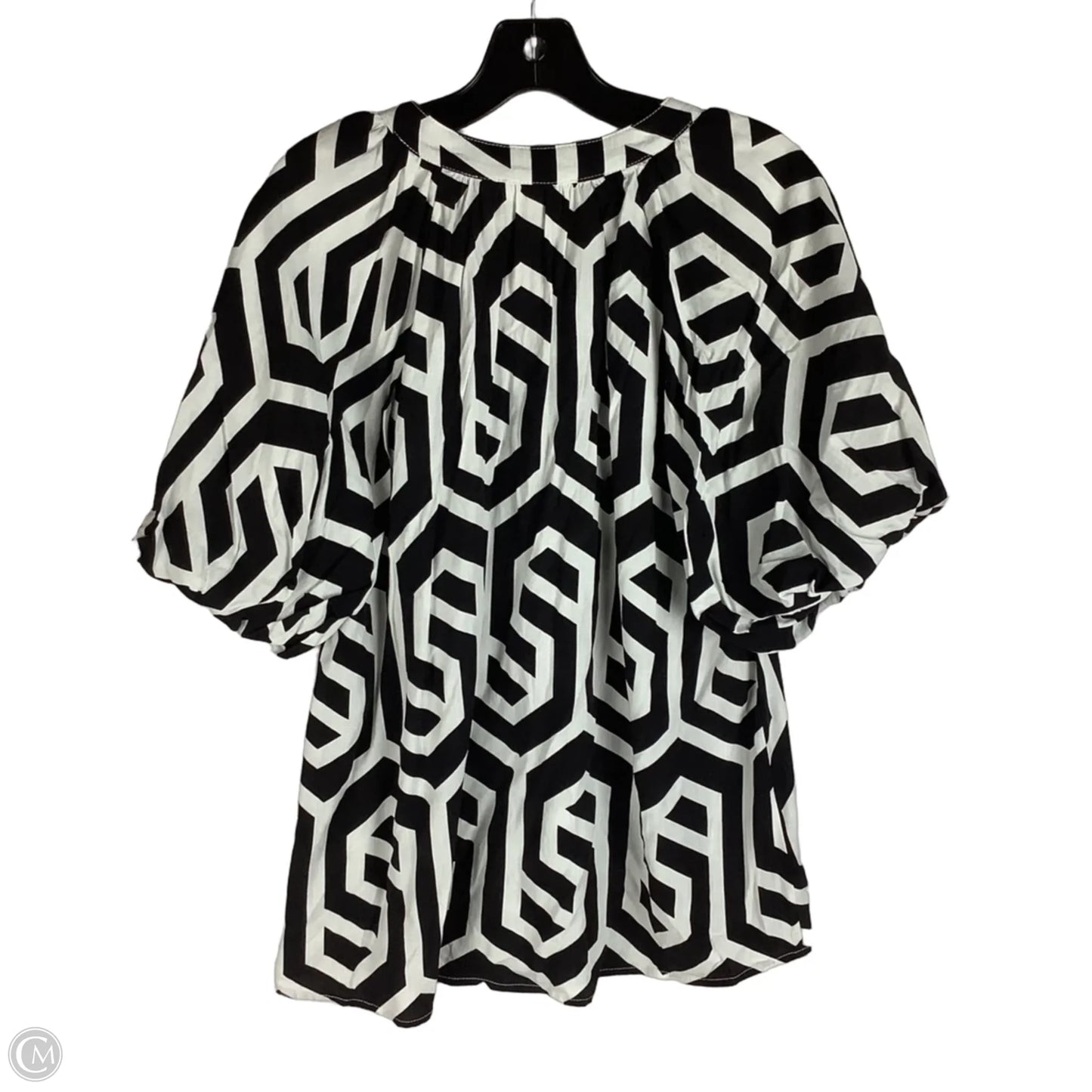 Top Short Sleeve By Entro In Black & White, Size: L