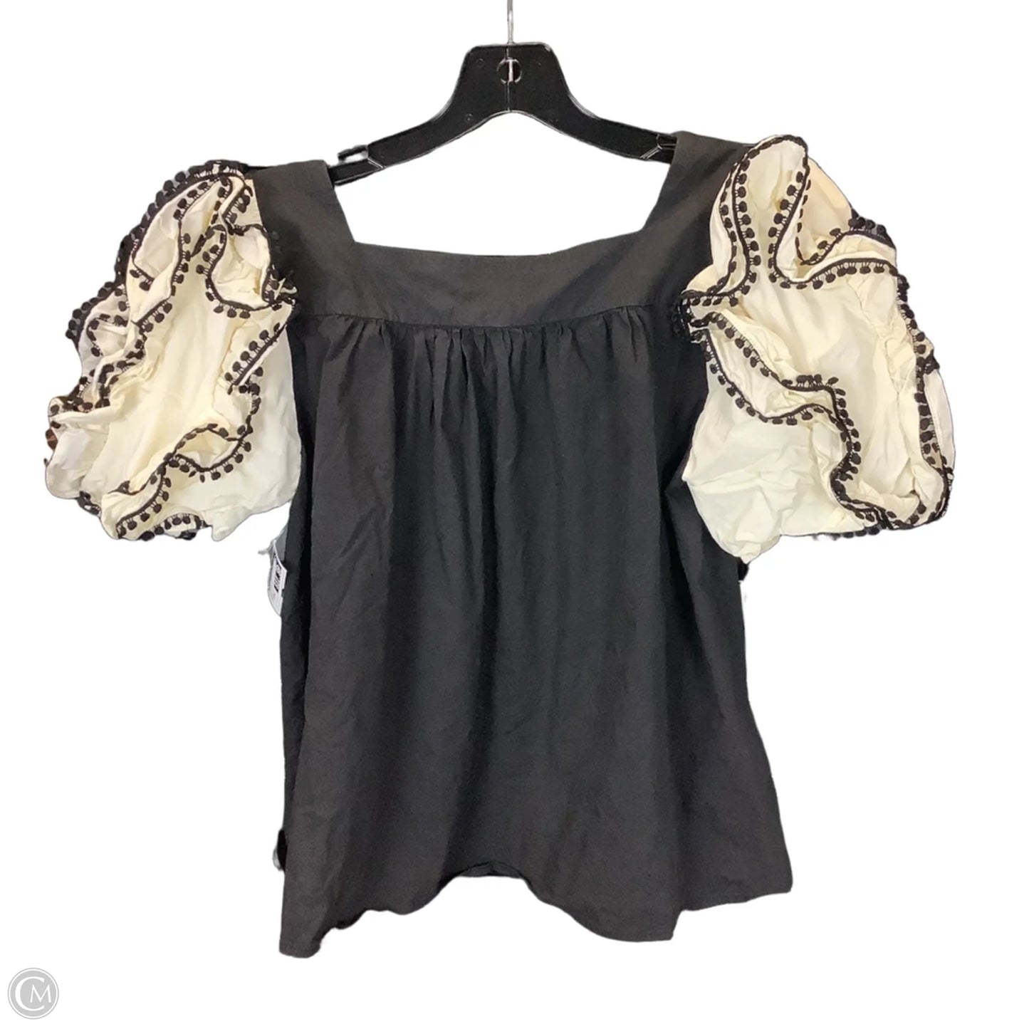Top Short Sleeve By Geegee In Black & White, Size: Small