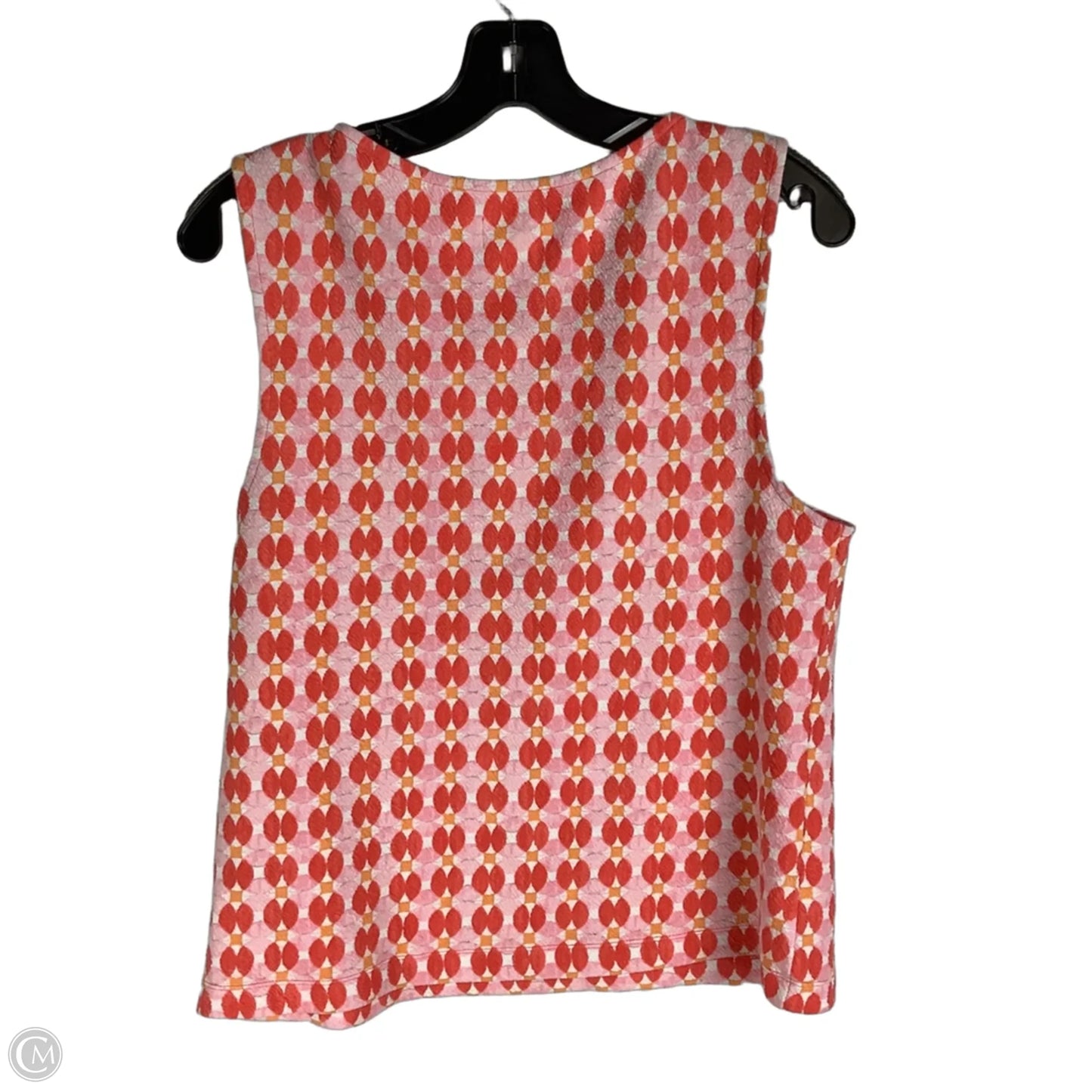 Top Sleeveless By Maeve In Pink & White, Size: L