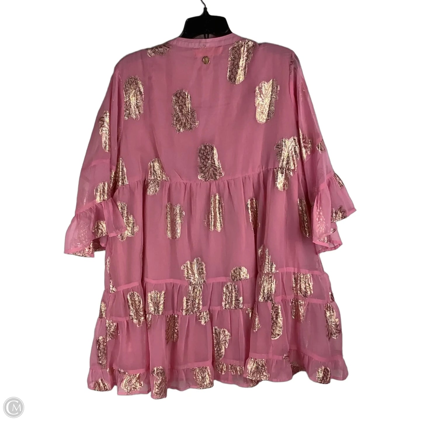 Dress Party Short By Simply Southern In Gold & Pink, Size: L