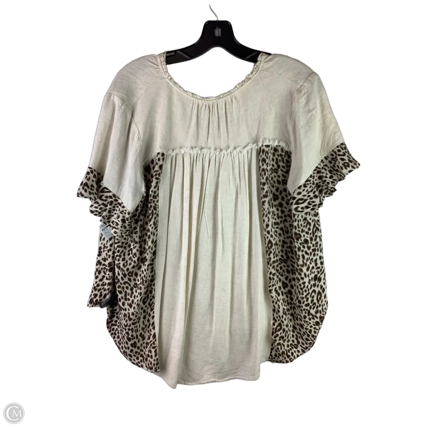 Top Short Sleeve By Umgee In Leopard Print, Size: M