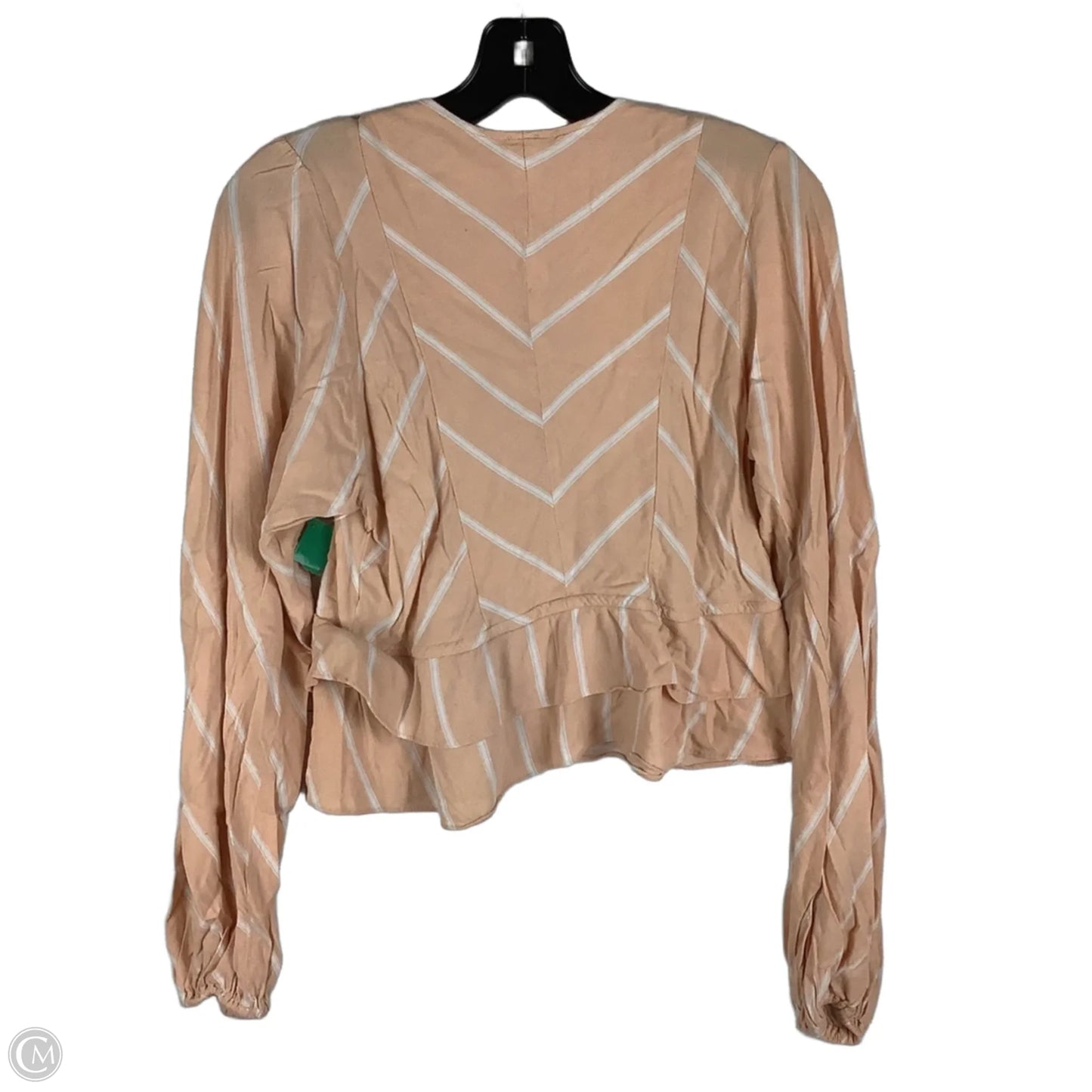 Top Long Sleeve By Free People In Orange & White, Size: S