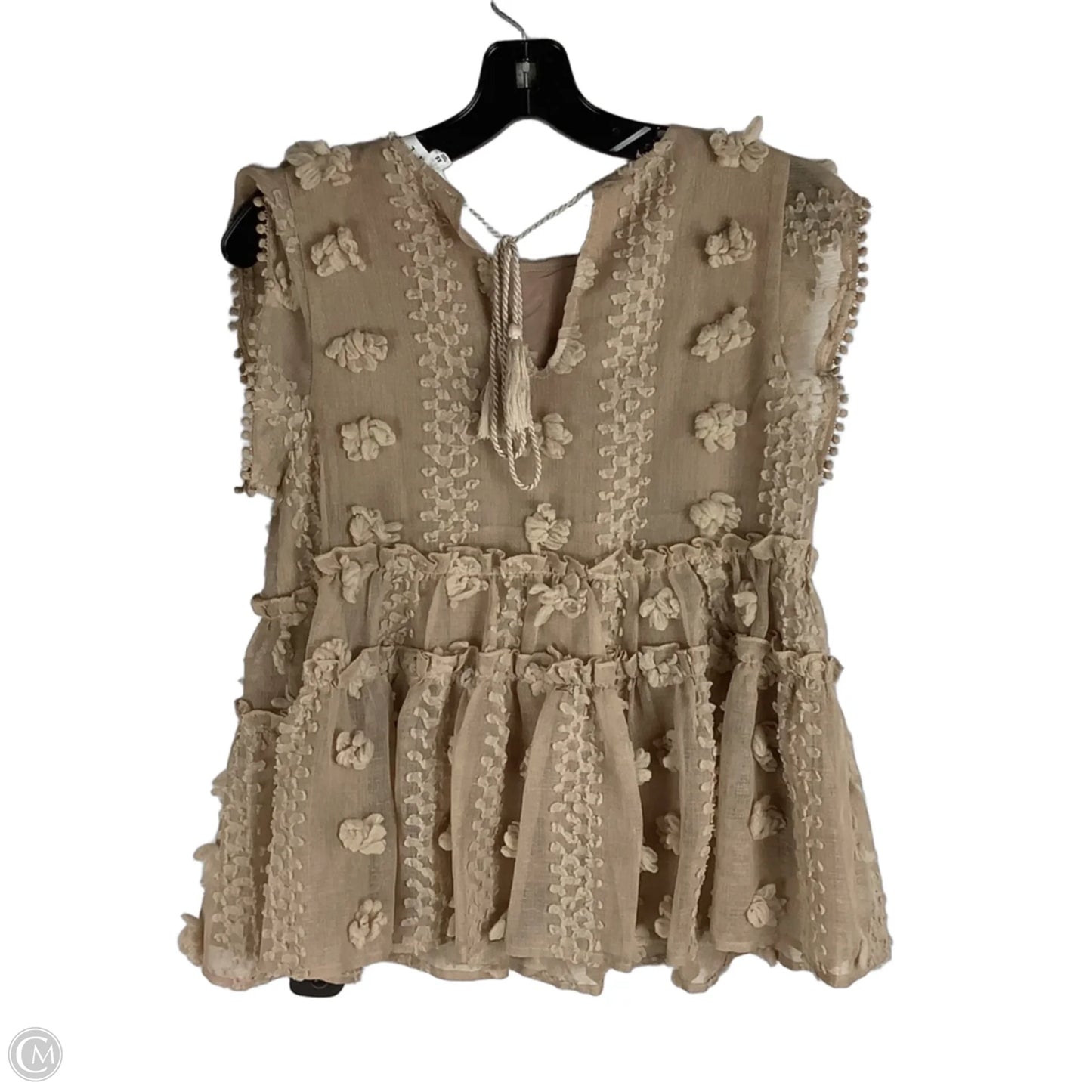 Top Short Sleeve By Thml In Beige, Size: Xs