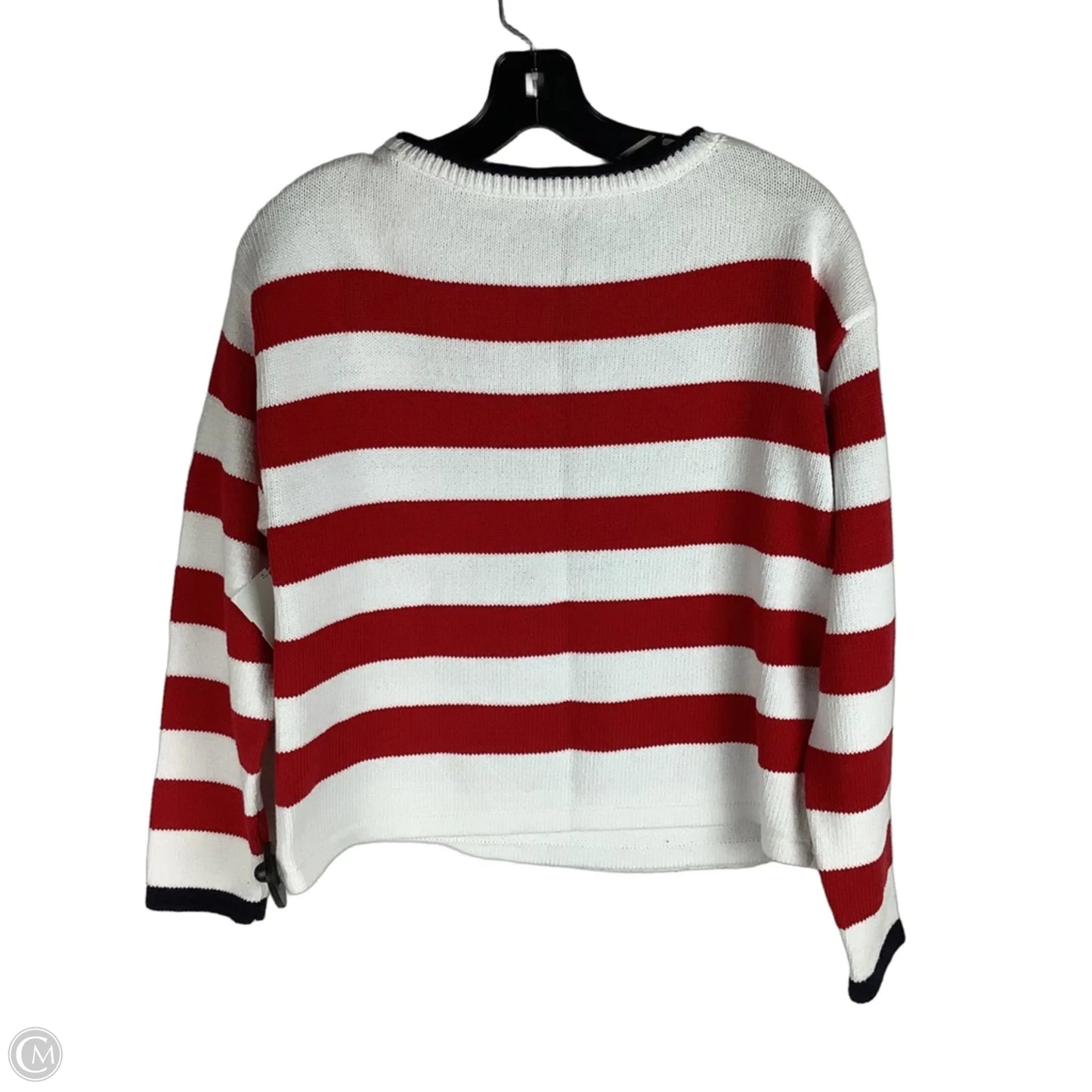 Sweater By Talbots In Red & White, Size: L