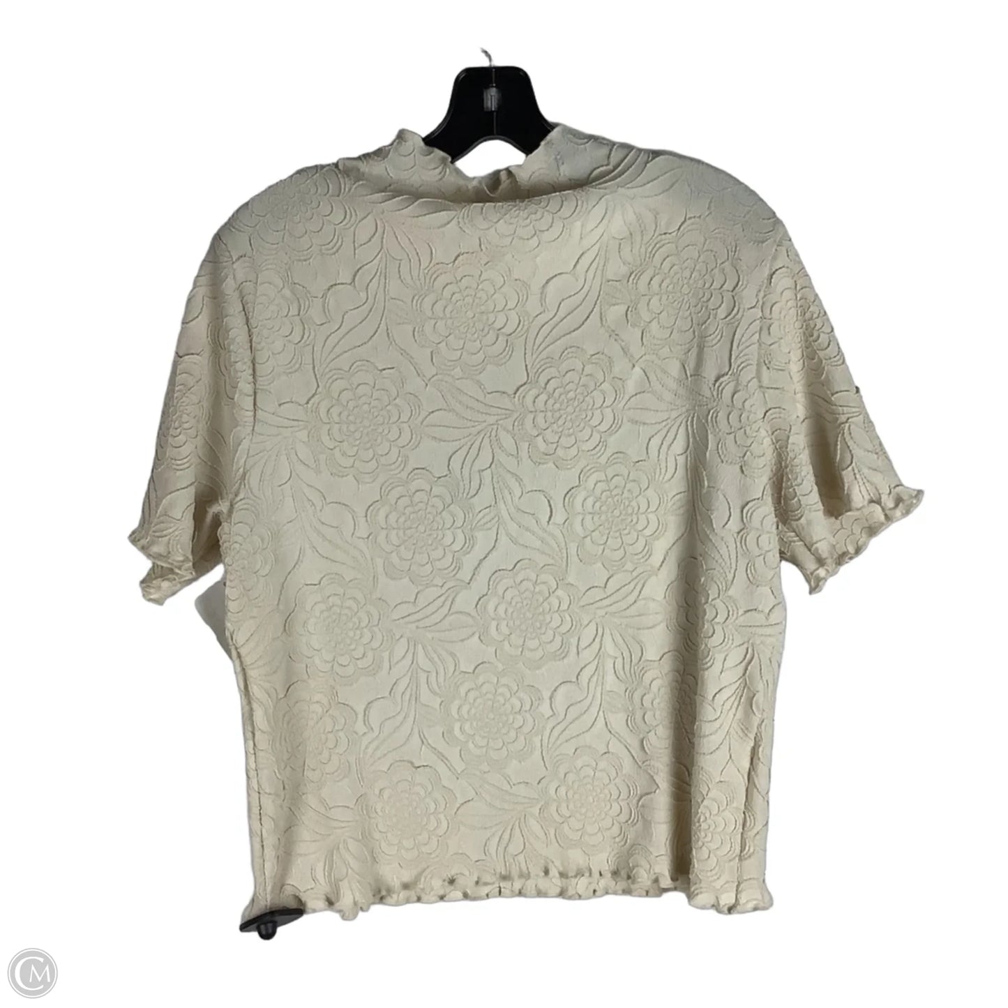 Top Short Sleeve By Adrianna Papell In Cream