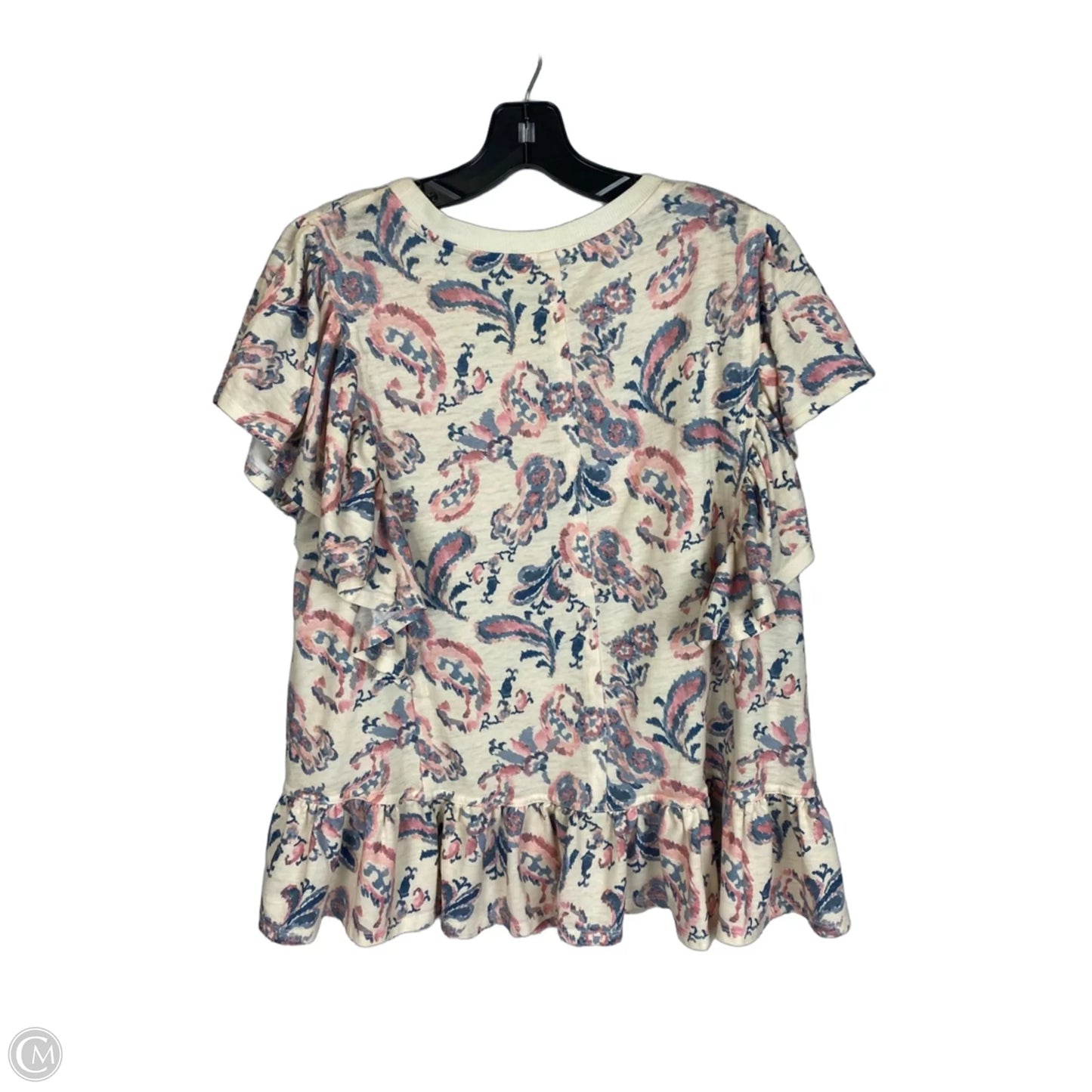 Top Short Sleeve By Cato In Cream, Size: 1x