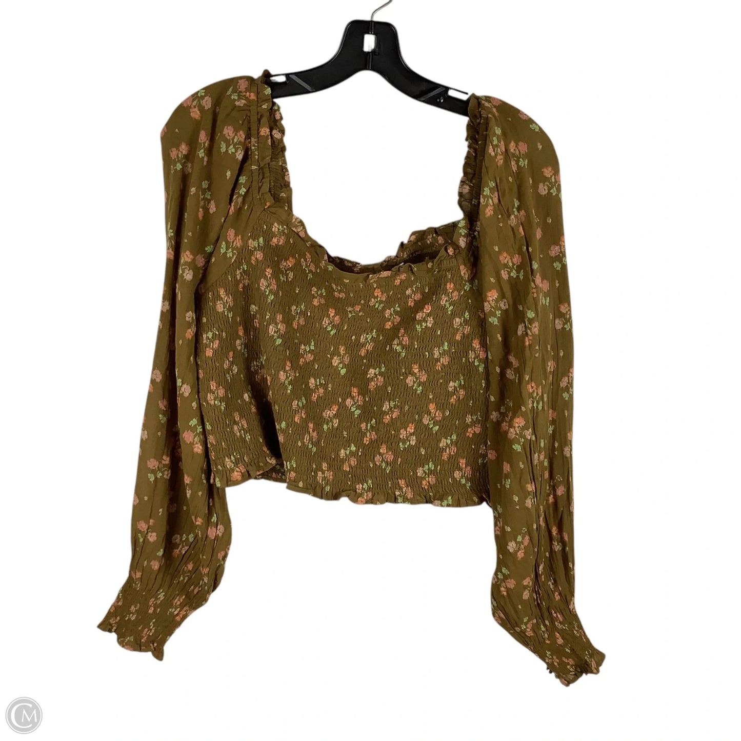 Top Long Sleeve By American Eagle In Brown, Size: Xl