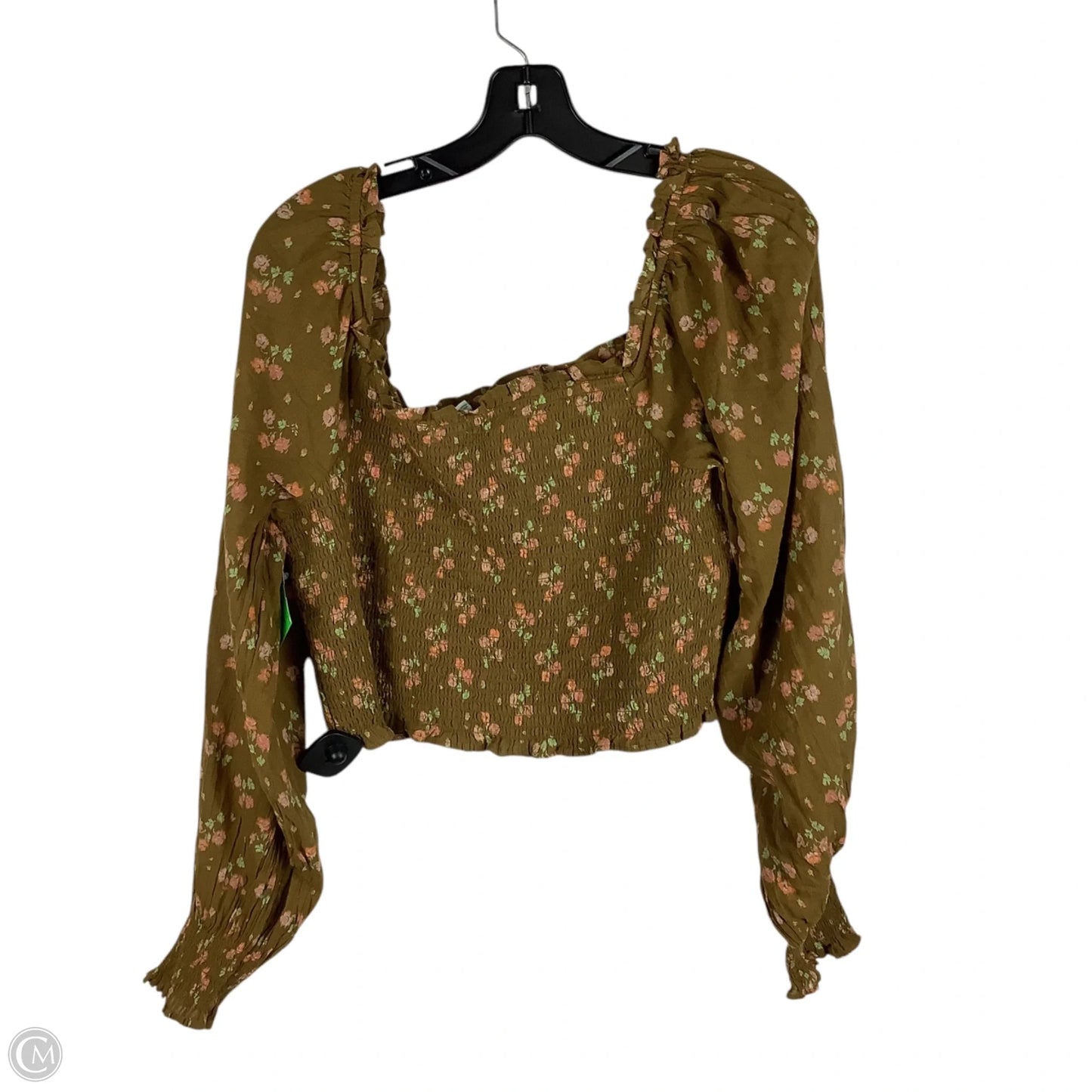 Top Long Sleeve By American Eagle In Brown, Size: Xl
