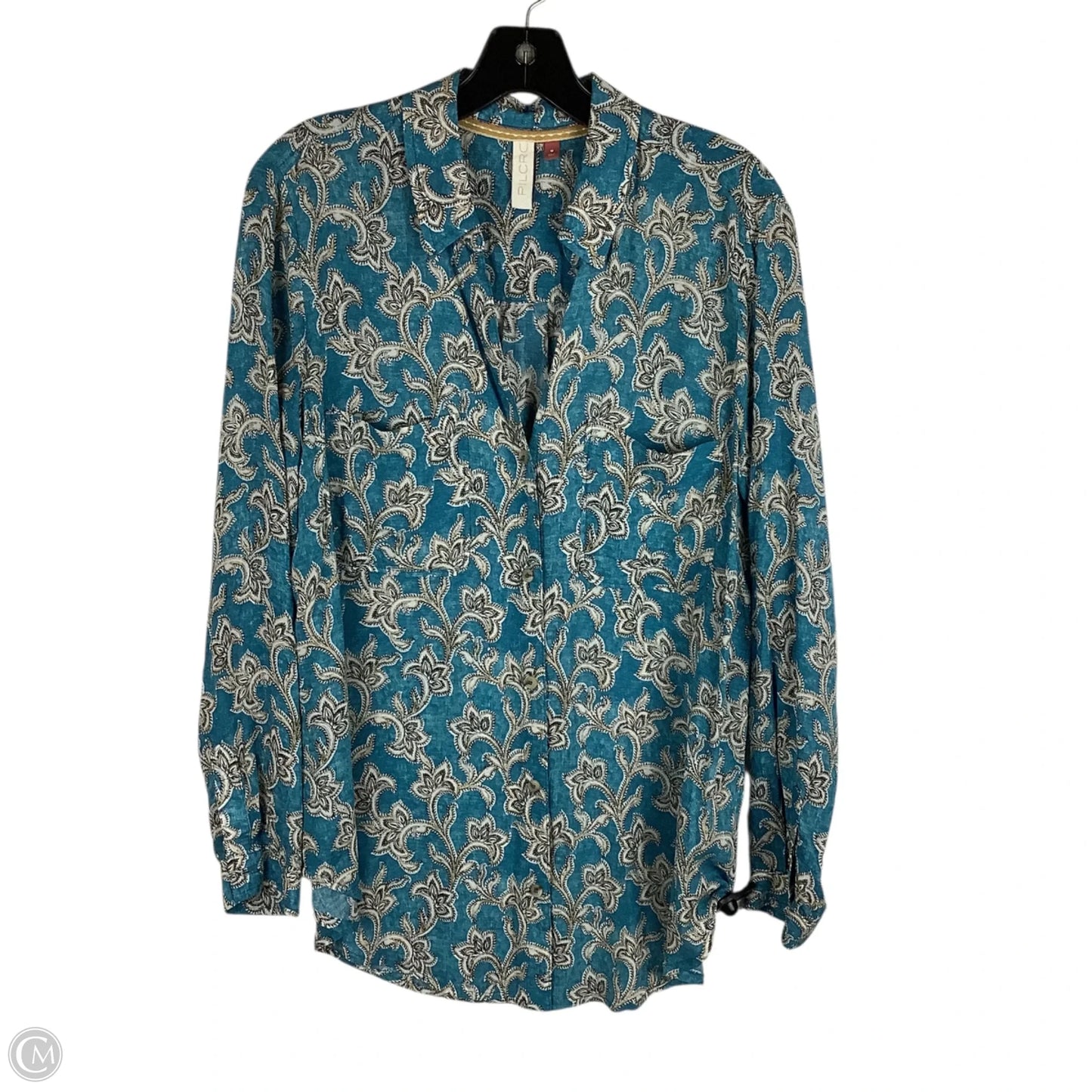 Top Long Sleeve By Pilcro In Blue, Size: M