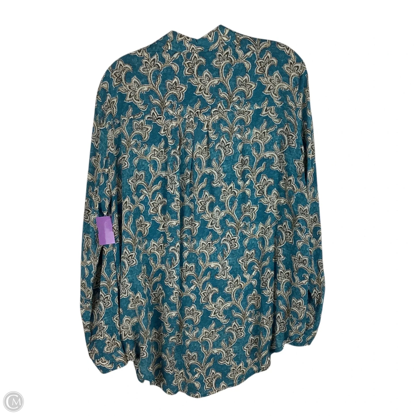 Top Long Sleeve By Pilcro In Blue, Size: M