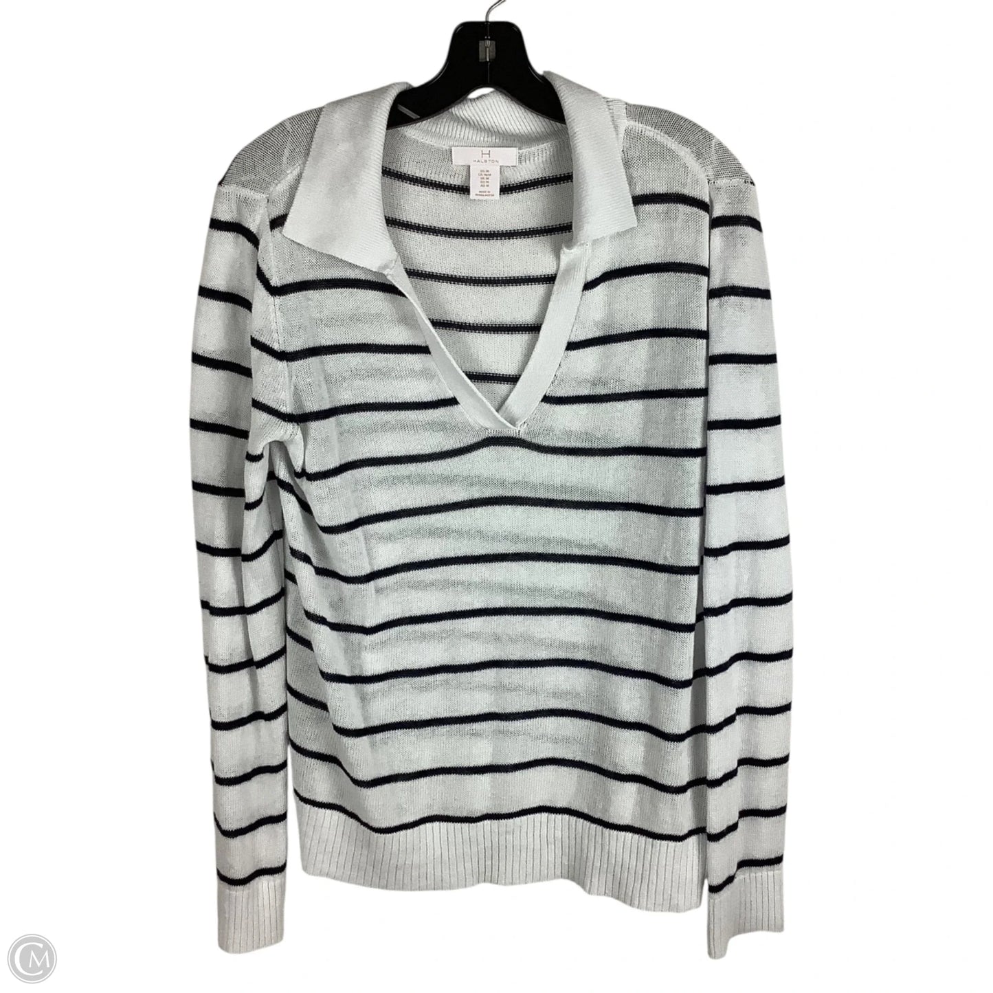 Sweater Designer By Halston In Striped Pattern, Size: M