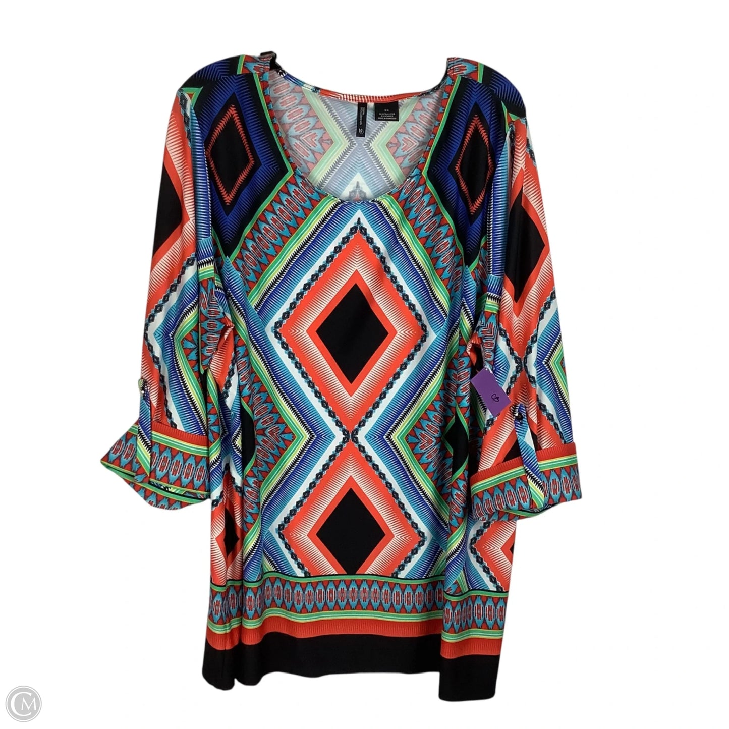 Top Short Sleeve By New Directions In Multi-colored, Size: 3x