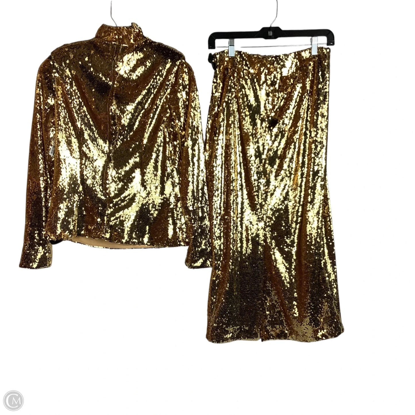 Skirt Suit 2pc By Bcbgmaxazria In Gold, Size: S