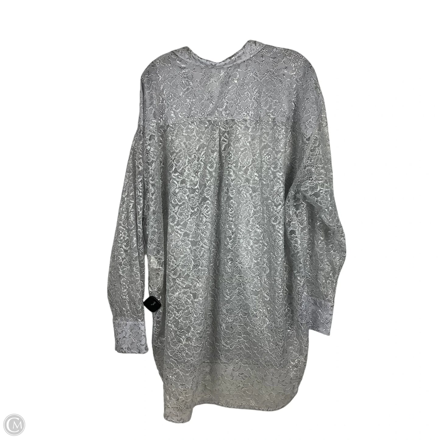 Top Long Sleeve By Anthropologie In Silver, Size: Xl