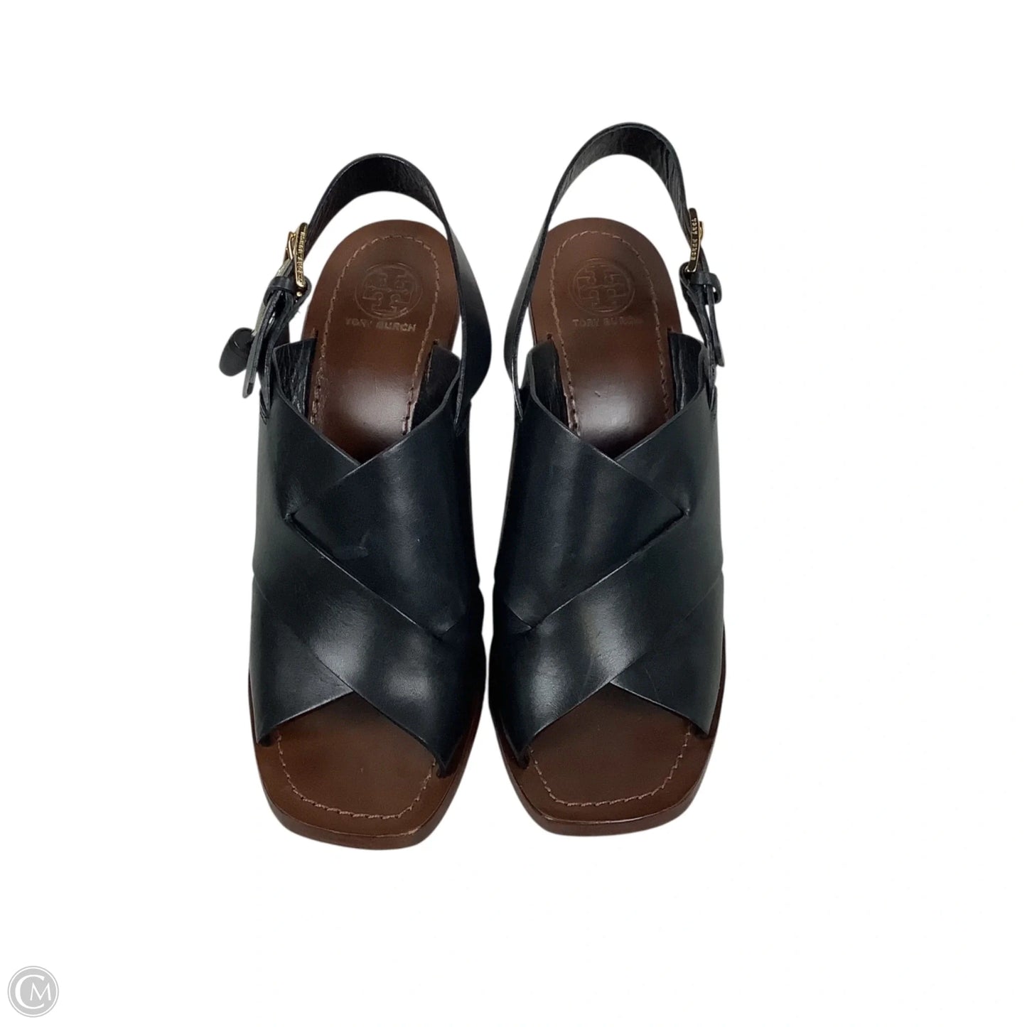 Sandals Designer By Tory Burch In Black & Brown, Size: 9