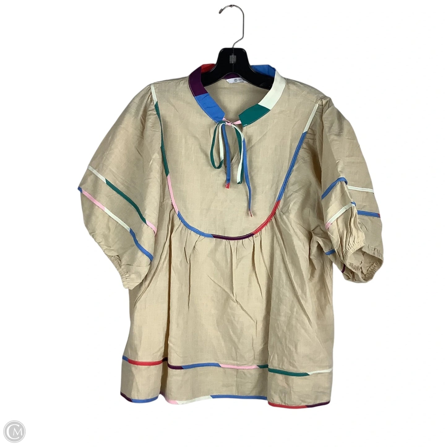 Top Short Sleeve By Cmc In Tan, Size: Xl