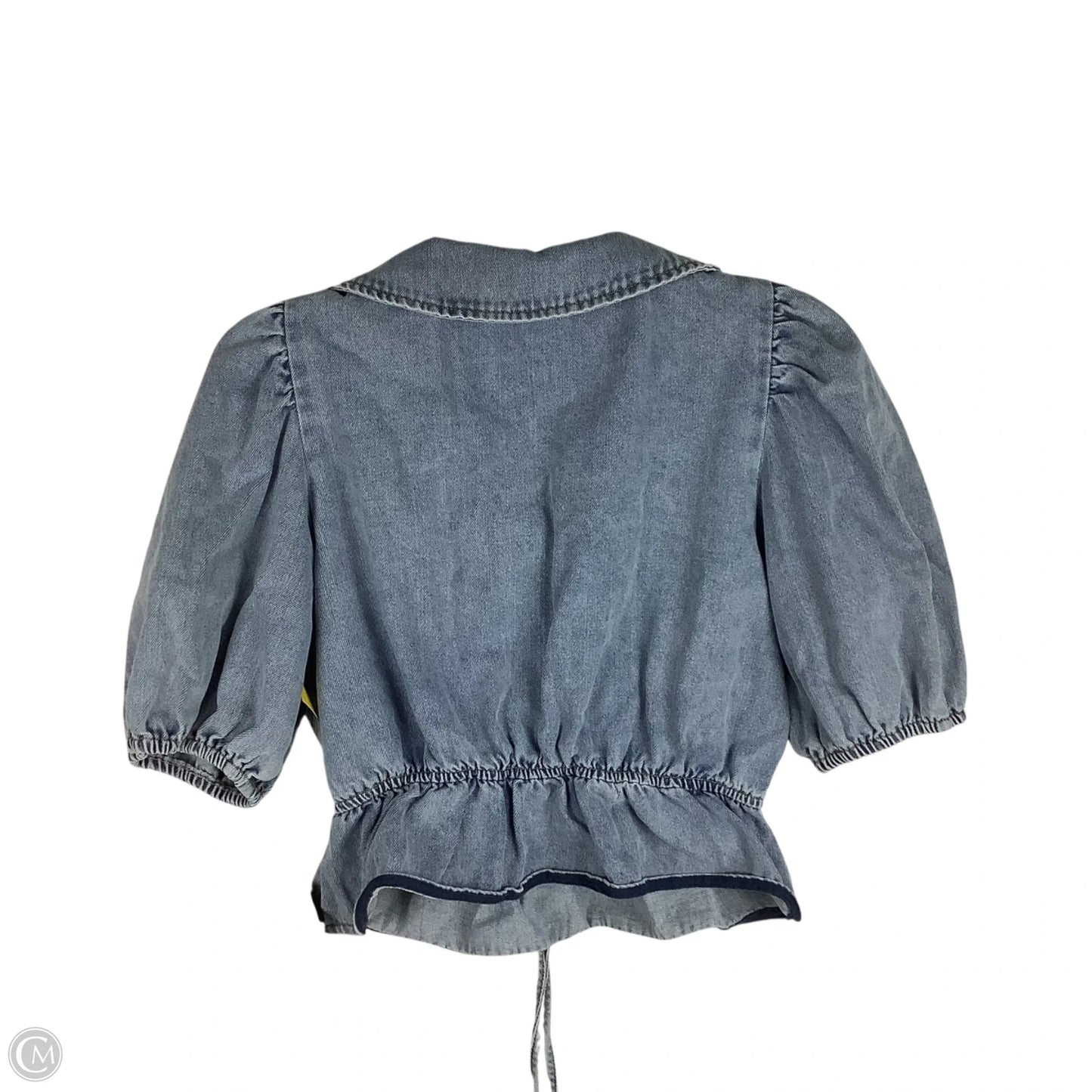 Top Short Sleeve By Vestique In Blue Denim, Size: S