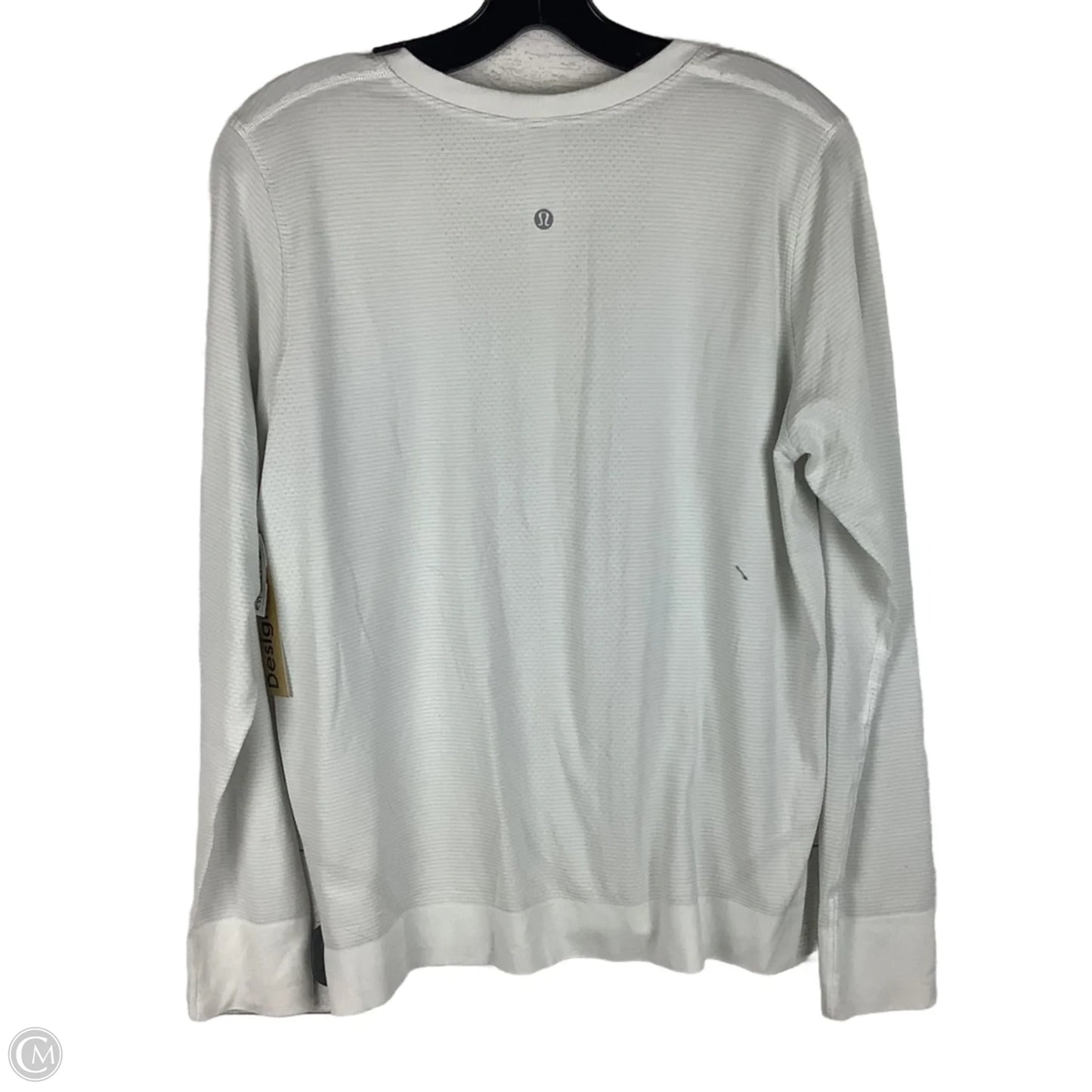 Athletic Top Long Sleeve Collar By Lululemon In Striped Pattern, Estimated Large