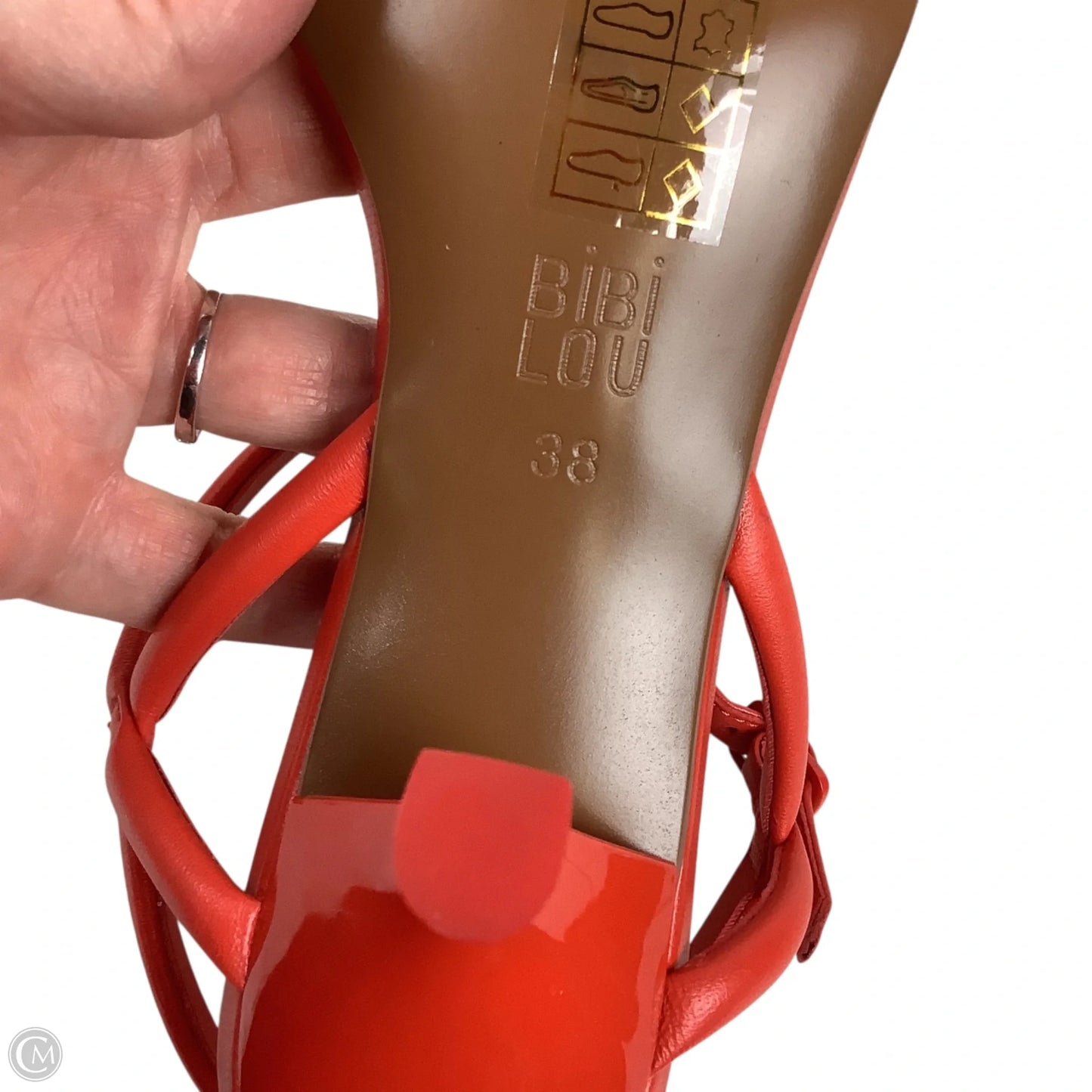 Sandals Heels Kitten By Anthropologie In Red, Size: 7 (38)