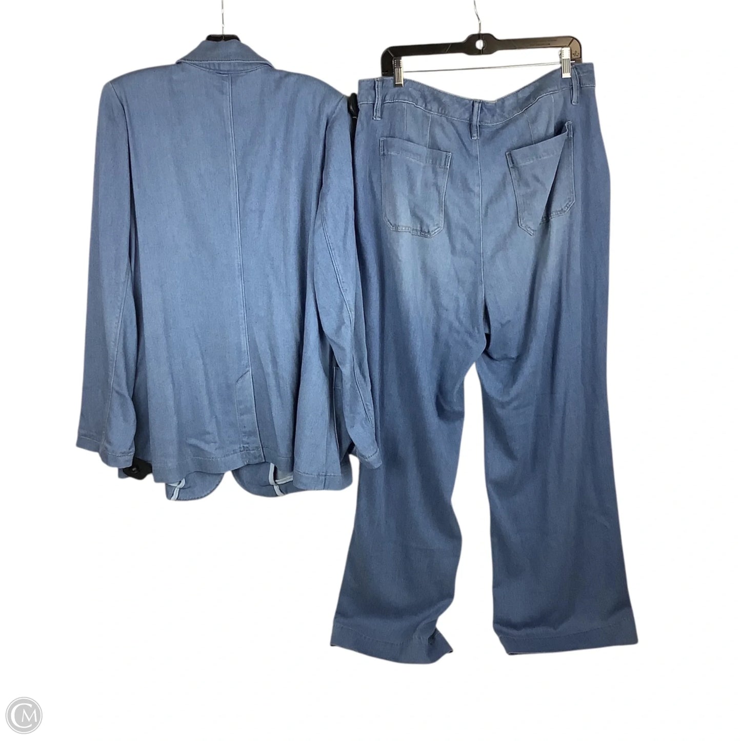 Pants Suit 2pc By Lane Bryant In Blue Denim, Size: 16