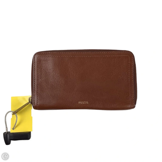 Wallet Leather By Fossil, Size: Medium