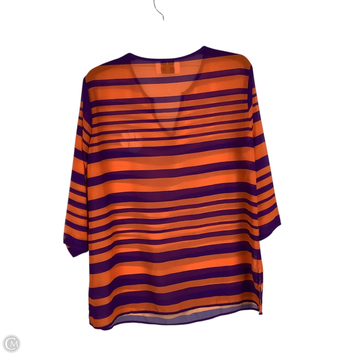 Top Long Sleeve Basic By Clothes Mentor In Orange & Purple, Size: S