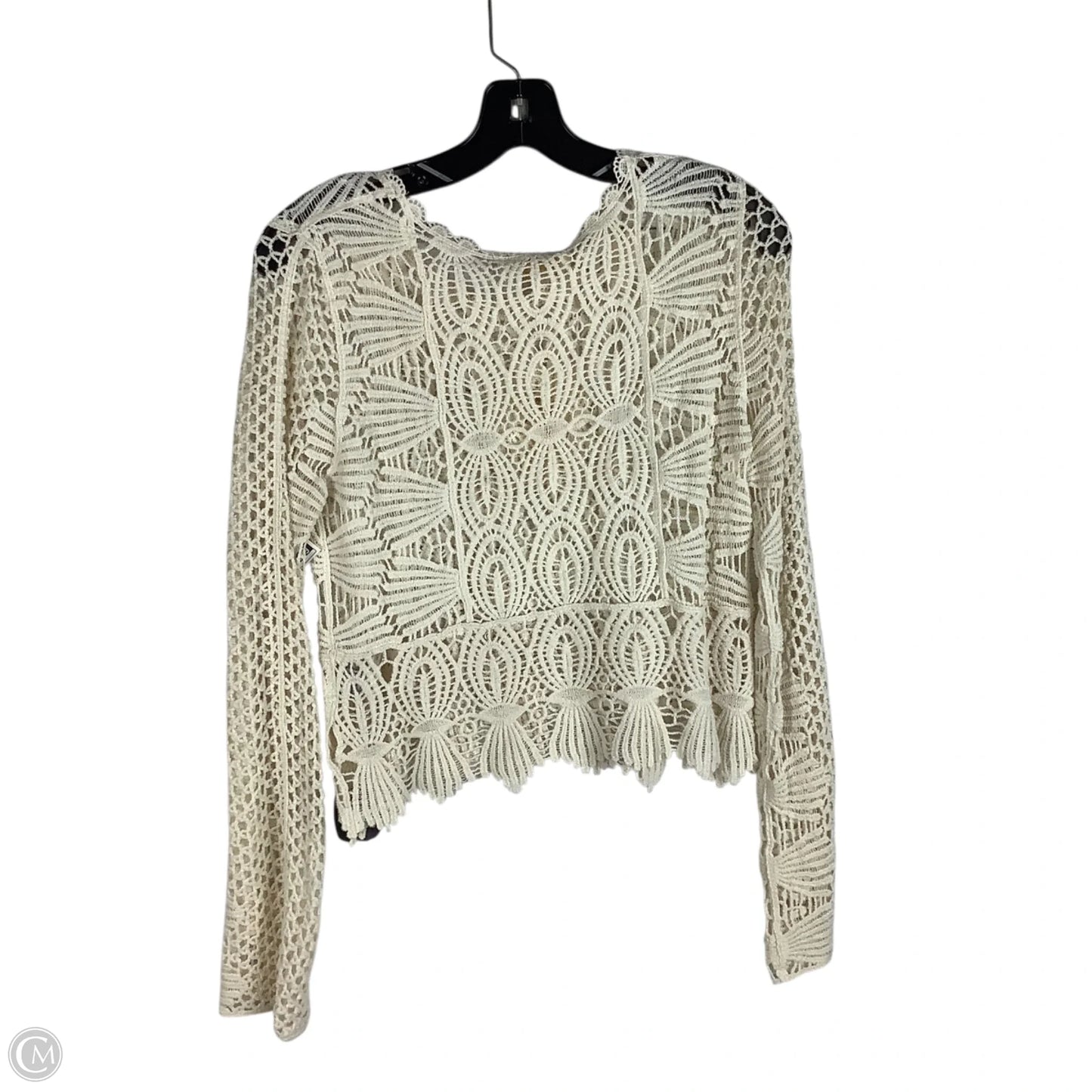Top Long Sleeve By Rebellion In Cream, Size: S
