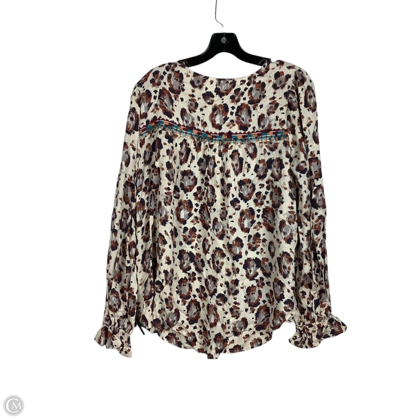 Top Long Sleeve By Savanna Jane In Animal Print, Size: M