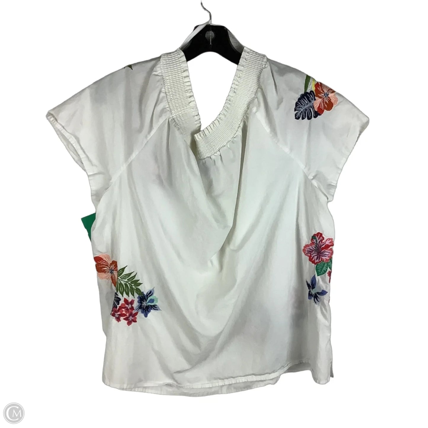 Top Short Sleeve By Talbots In White, Size: 2x