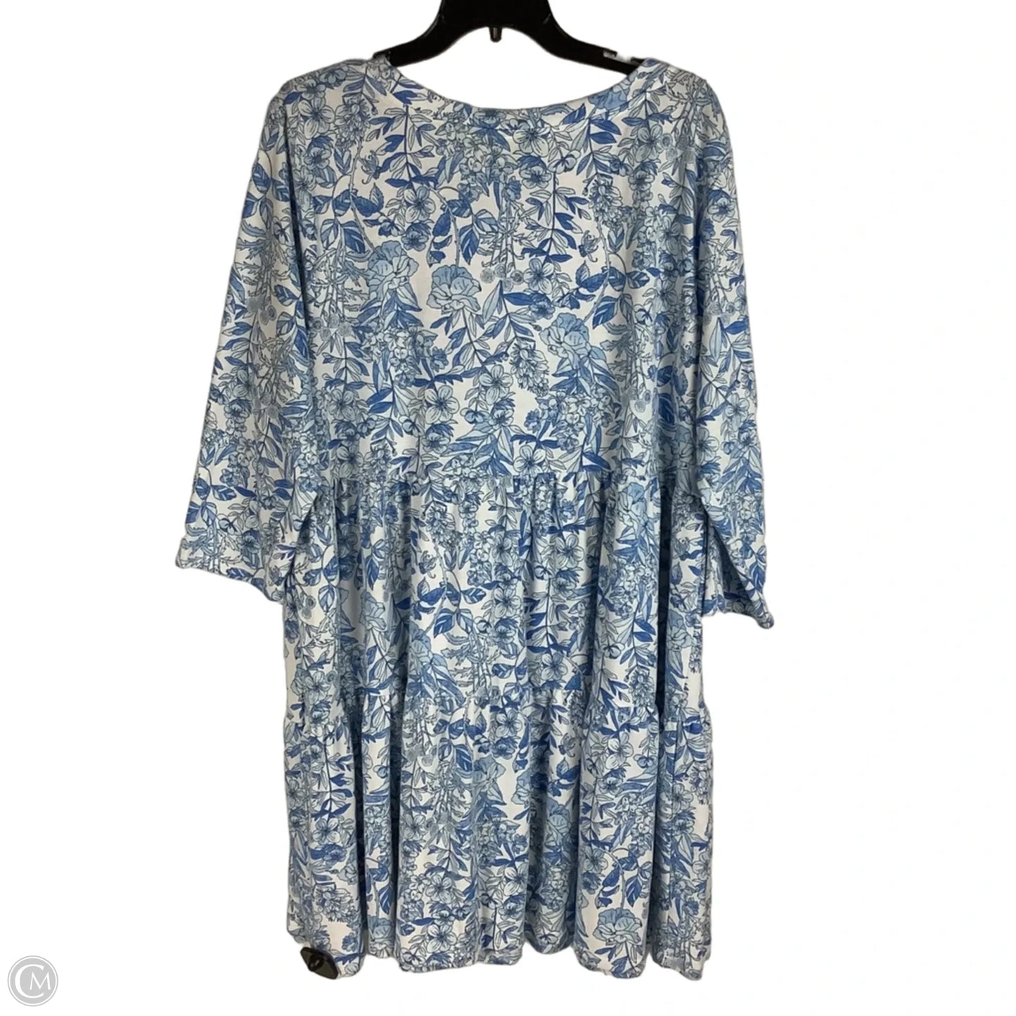 Dress Casual By Crown And Ivy In Blue & White, Size: 2x