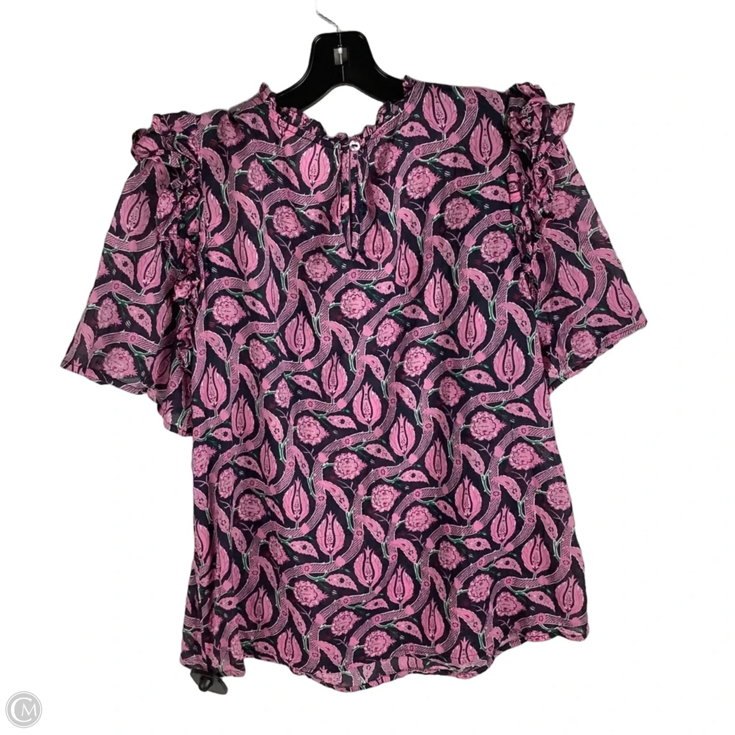Top Short Sleeve By Cmb In Blue & Pink, Size: M