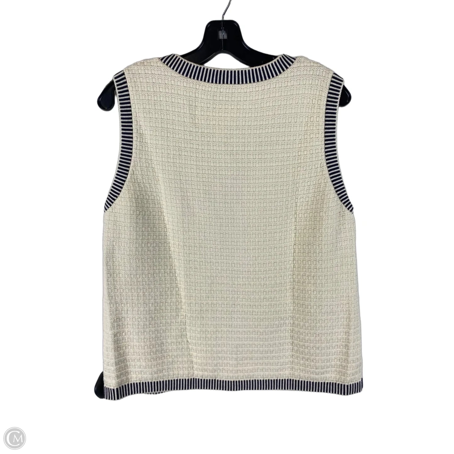 Vest Sweater By Talbots In Cream, Size: L