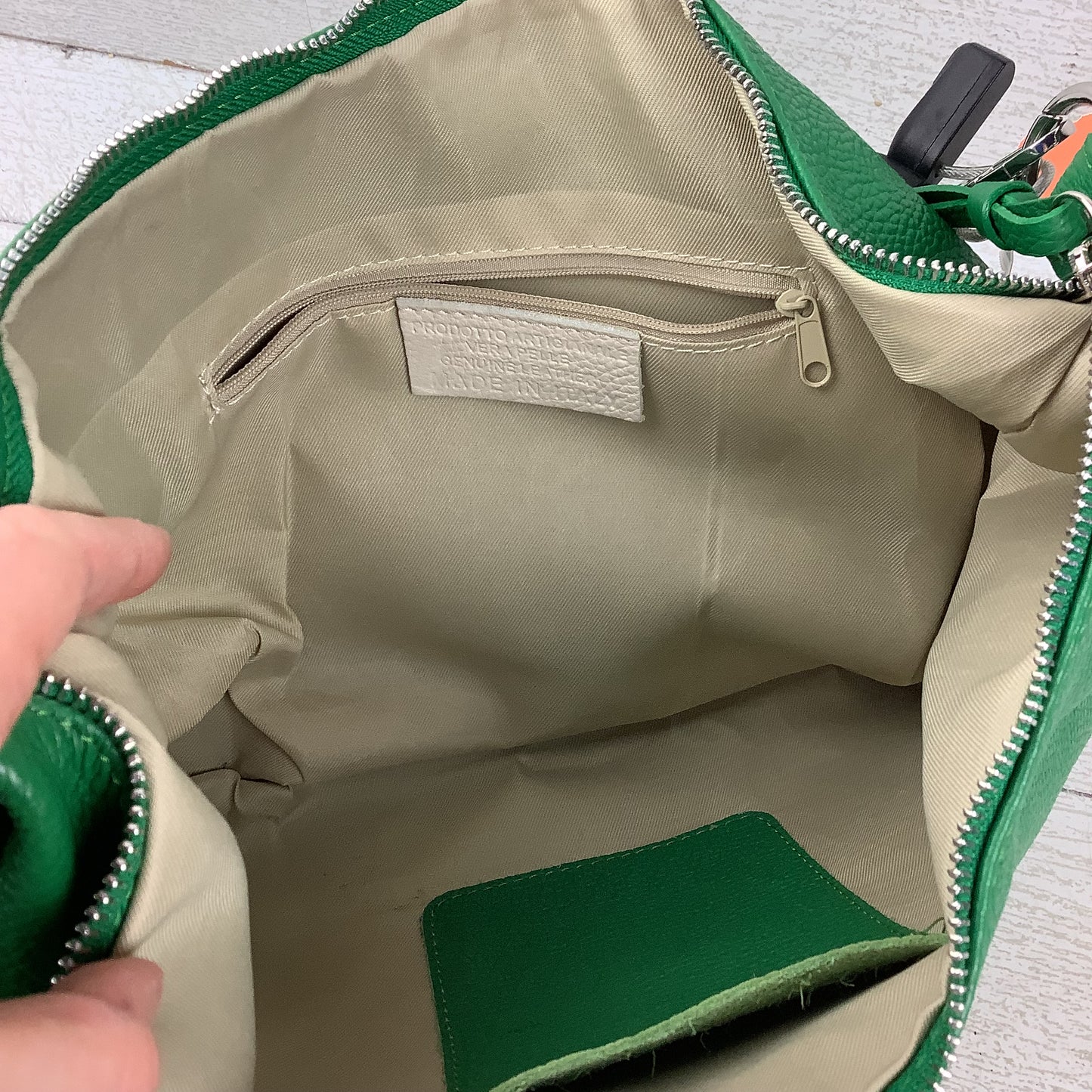 Handbag Leather By Cmc, Size: Medium