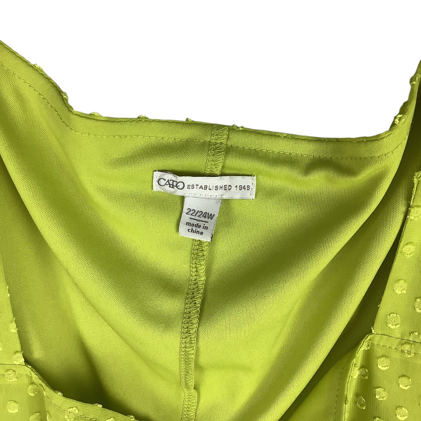 Top Long Sleeve By Cato In Green, Size: 2x (22/24)