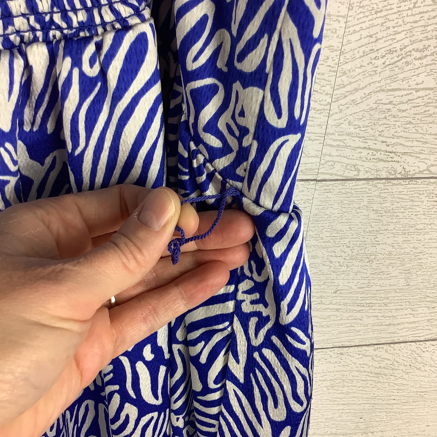 Dress Designer By Lilly Pulitzer In Blue & White, Size: 14