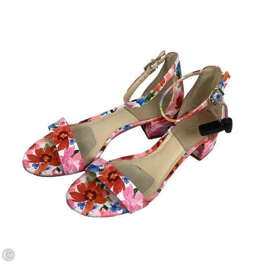 Shoes Heels Block By Alex Marie In Floral Print, Size: 9.5