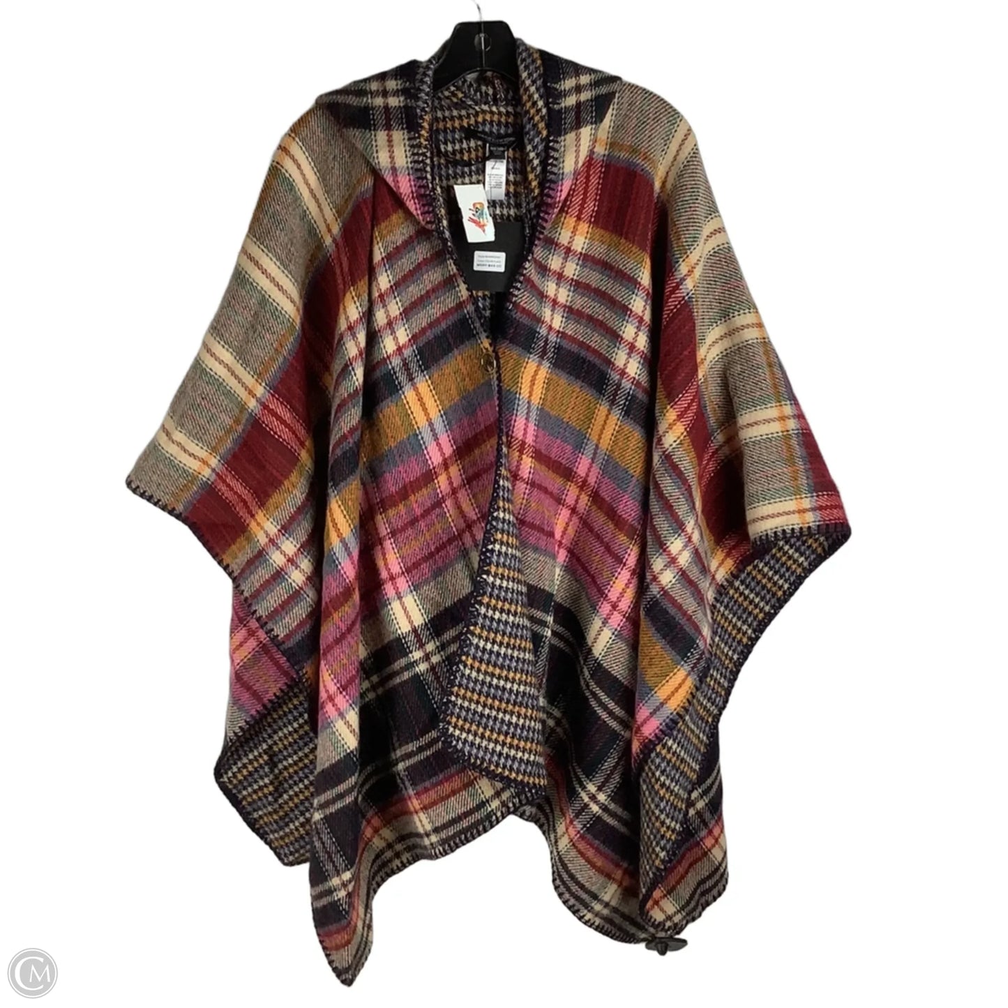 Poncho By Marc New York In Plaid Pattern, Size: Osfm