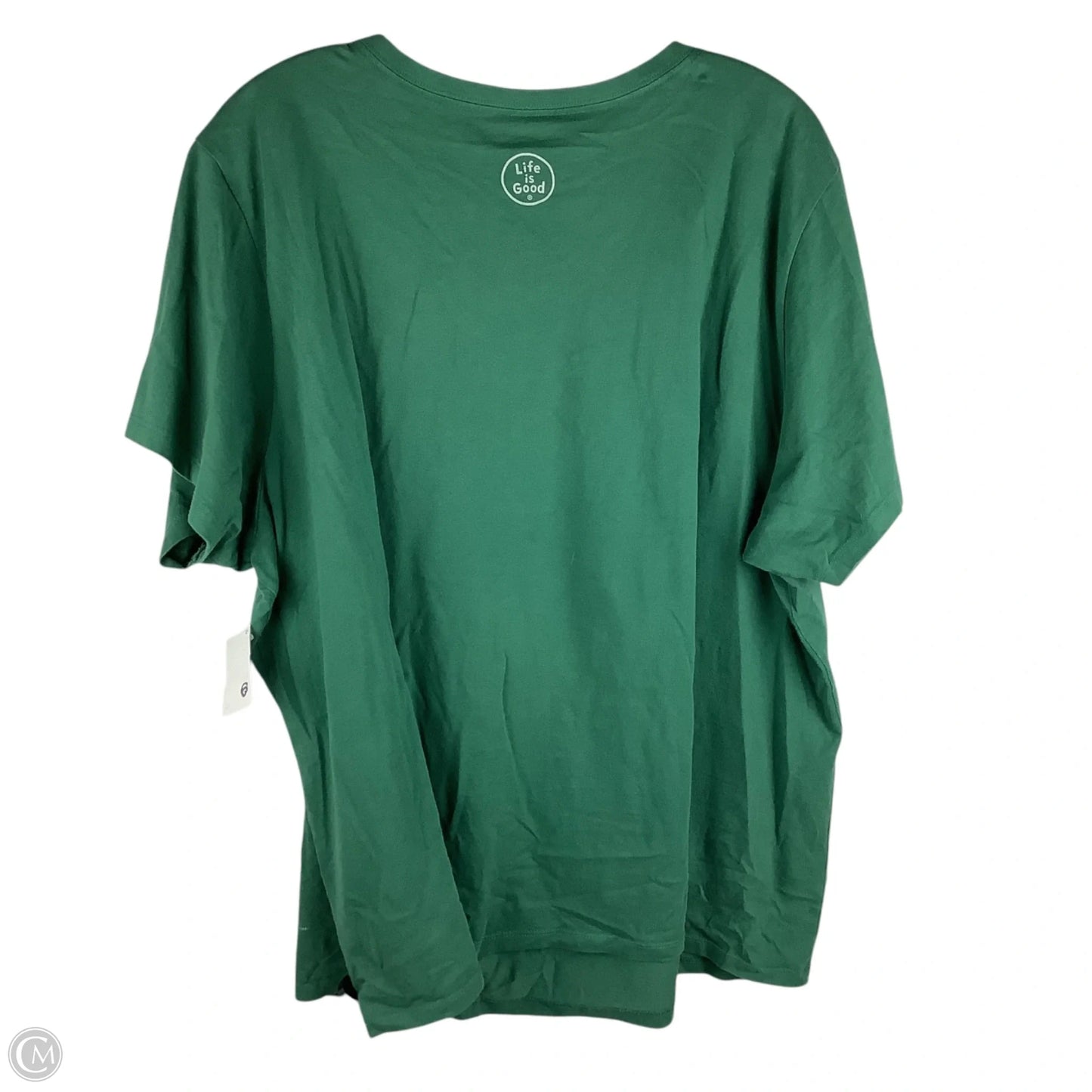 Top Short Sleeve By Life Is Good In Green, Size: 3x